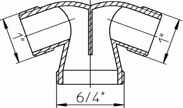 Doppelanschlusskopf 6/4"x3/4" HL6